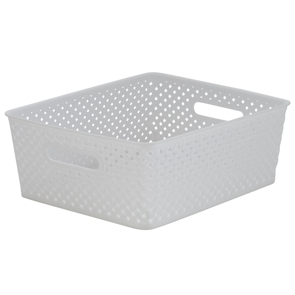Simplify Storage Bin, Plastic, White, 13.7 in H, 11.4 in W, 13.7 in L 25168-WHITE - main